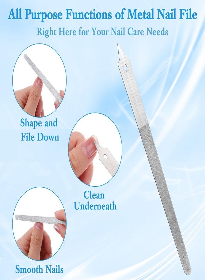 Kifmurase 4 Pcs Diamond Deb Nail Files with Sharp Pointed Tip, Double Sided Metal Nails File for Natural Nails, Stainless Steel Nail Dresser Buffering Files Tools for Salon Home Manicure Pedicure - Image 4